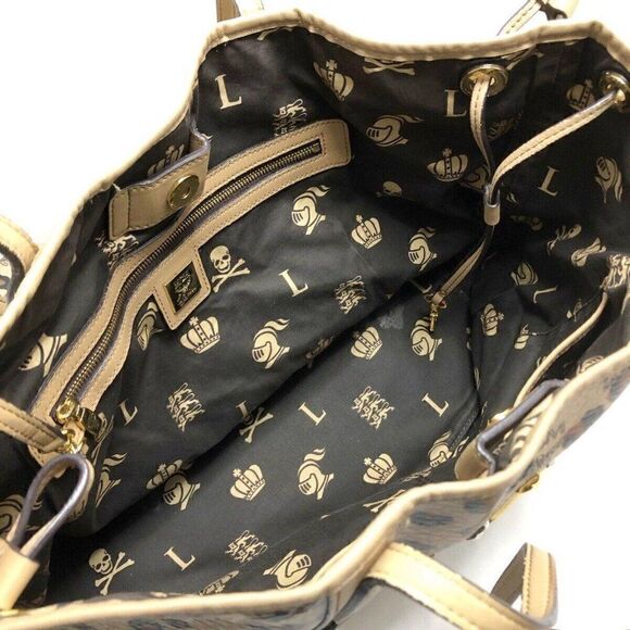 Brown MCM Visetos Leopard Print Leather Tote Bag with studs - Picture 8 of 10